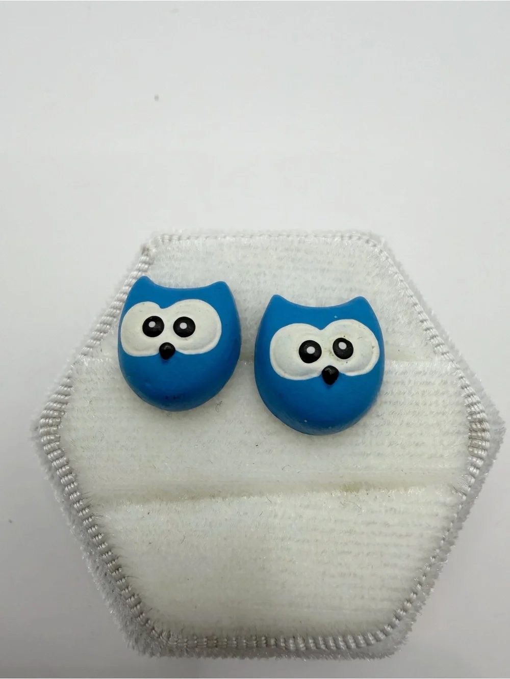 Blue Owl Kids Stud Earrings - Cute Cartoon Animal Earrings